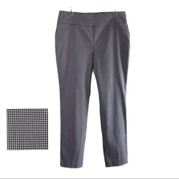Charter Club Cambridge Slim Gingham Plaid  Pull-On Stretch Pants - Picture 1 of 7